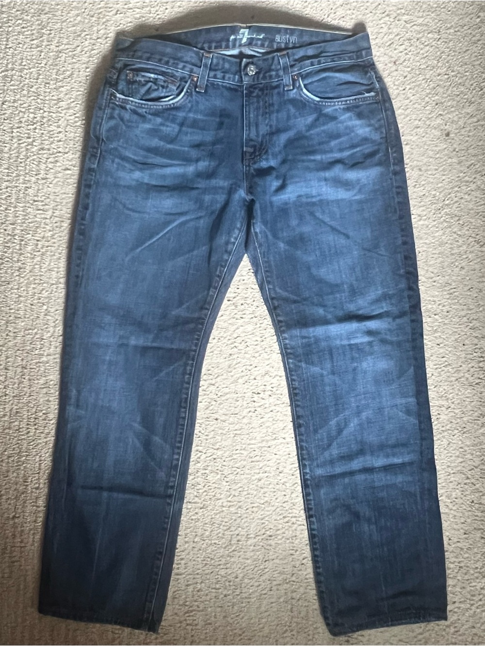 7 For All Mankind Men's Dark Blue Slim Jeans